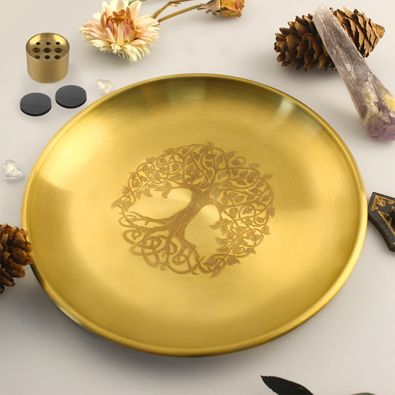 Olivenorma Tree Of Life Nine Hole Holy Plate Insence Holder Set