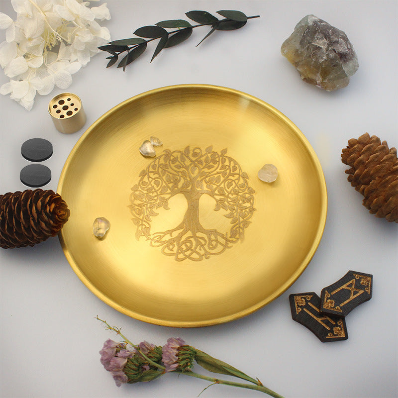 Olivenorma Tree Of Life Nine Hole Holy Plate Insence Holder Set