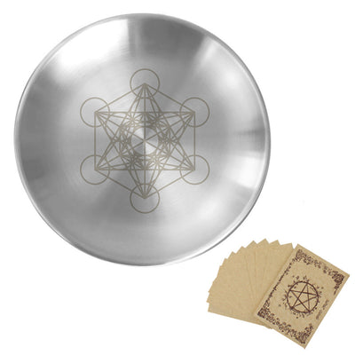 Olivenorma Phase Moon Pentagram Stainless Steel Silver Holy Plate