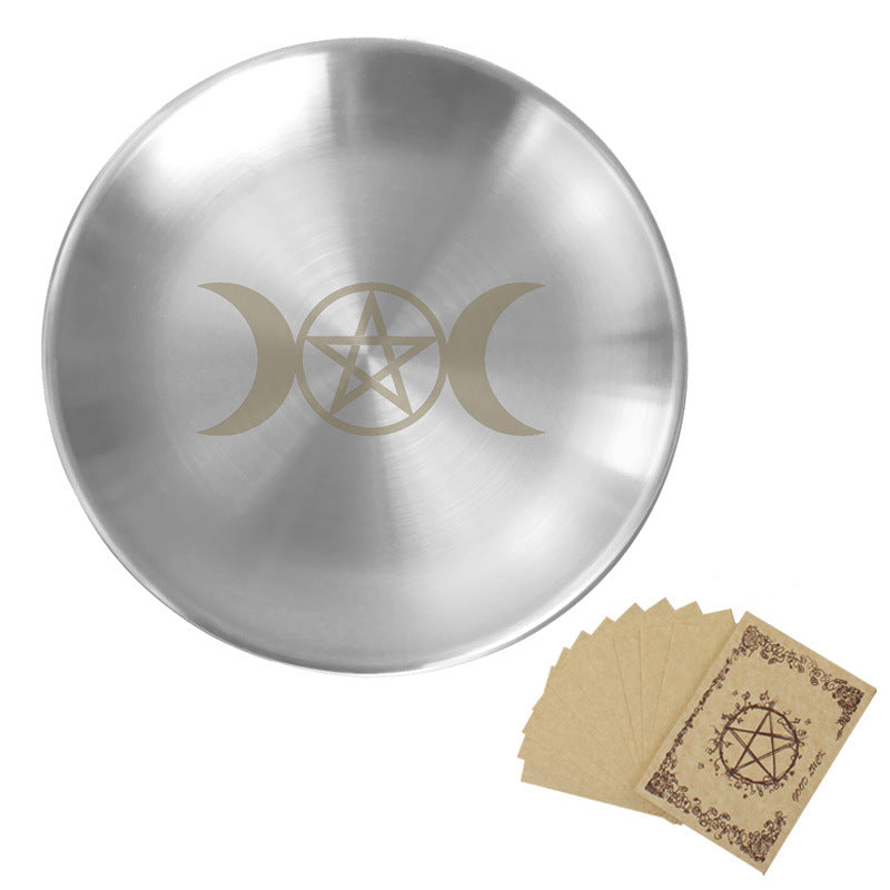 Olivenorma Phase Moon Pentagram Stainless Steel Silver Holy Plate