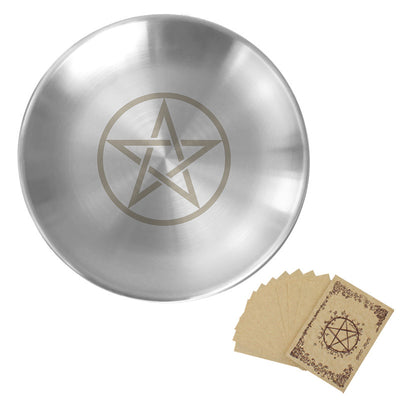 Olivenorma Phase Moon Pentagram Stainless Steel Silver Holy Plate