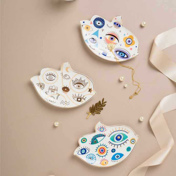 Olivenorma Creative Bird Shape Evil Eye Ceramic Crystal Holder