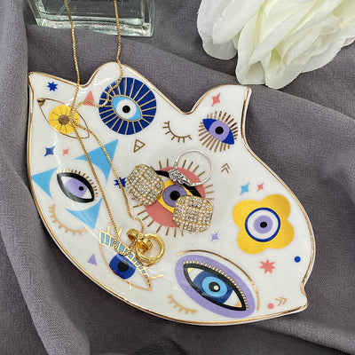 Olivenorma Creative Bird Shape Evil Eye Ceramic Crystal Holder