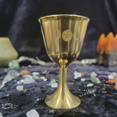 Olivenorma Triphase Moon Pentacle Meditation Divination Brass Chalice