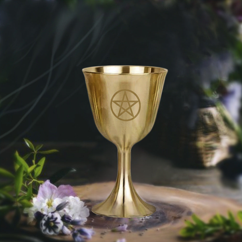 Olivenorma Triphase Moon Pentacle Meditation Divination Brass Chalice