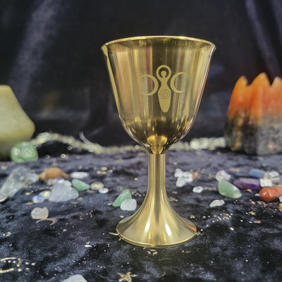 Olivenorma Triphase Moon Pentacle Meditation Divination Brass Chalice