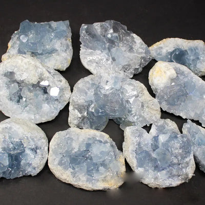 Olivenorma Irregular Natural Celestine Crystal Cluster Natural Stone