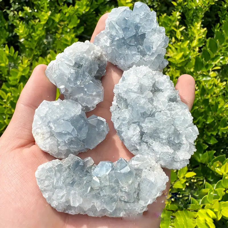 Olivenorma Irregular Natural Celestine Crystal Cluster Natural Stone