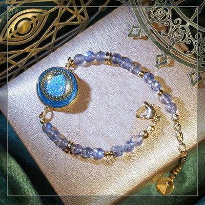 Olivenorma Blue Drop Opal Pendant Moonstone Labradorite Beaded Bracelet