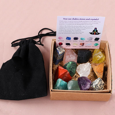 Olivenorma Natural Stone 12 Kinds Of Rough Crystal Set