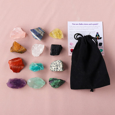 Olivenorma Natural Stone 12 Kinds Of Rough Crystal Set