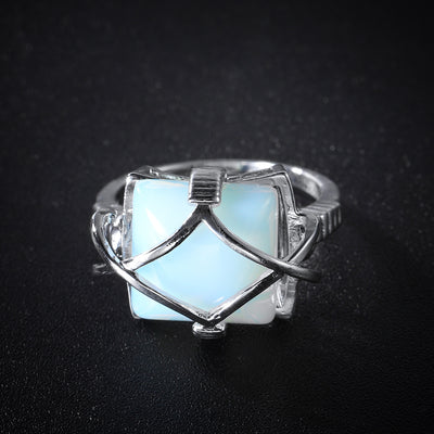 Olivenorma White Opalite Engagement Party Ring