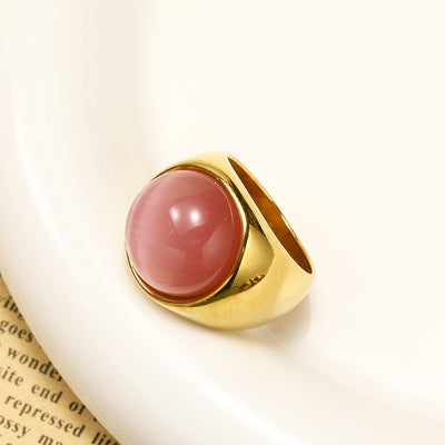 Olivenorma Large Cat's Eye Stone Gemstone Ring