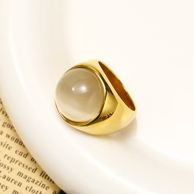 Olivenorma Large Cat's Eye Stone Gemstone Ring