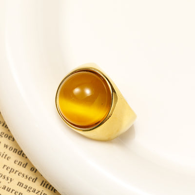 Olivenorma Large Cat's Eye Stone Gemstone Ring