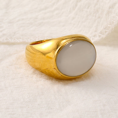 Olivenorma Natural Stone French Niche Simple Ring