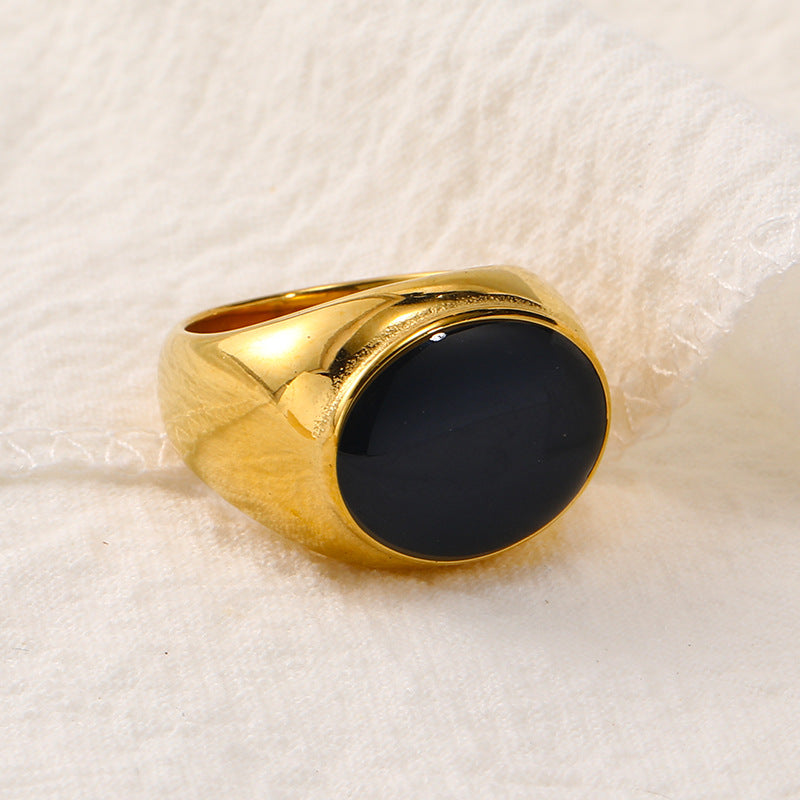 Olivenorma Natural Stone French Niche Simple Ring