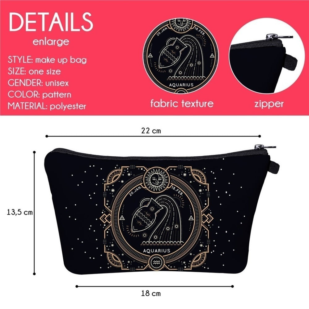 Olivenorma Zodiac Print Design Make Up Cosmetic Bag