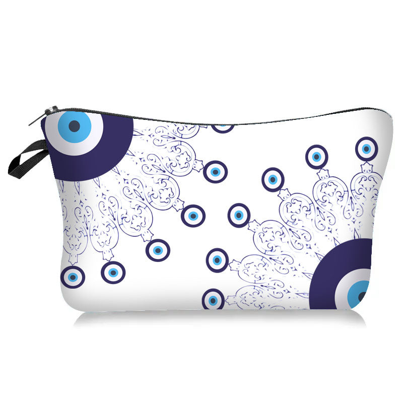 Olivenorma Blue Evil Eye Makeup Cosmetic Bag