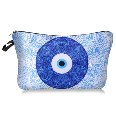 Olivenorma Blue Evil Eye Makeup Cosmetic Bag