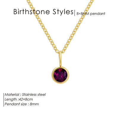 Olivenorma Constellation 8mm Birthstone Pendant Necklace