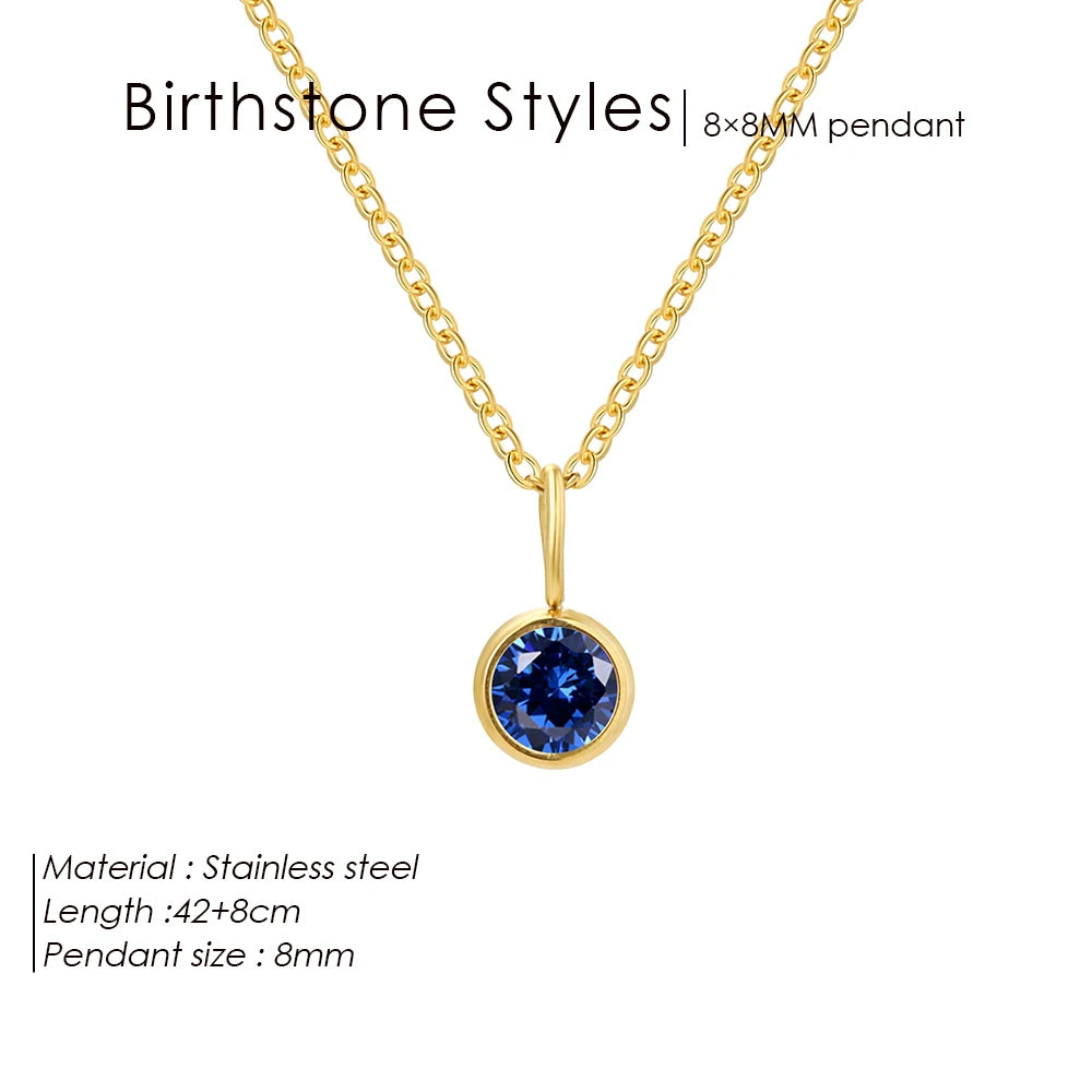 Olivenorma Constellation 8mm Birthstone Pendant Necklace