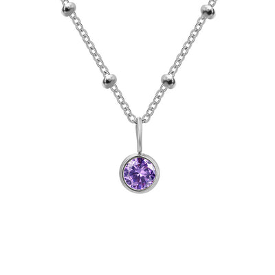 Olivenorma 8mm Round Birthstone Pendant Necklace