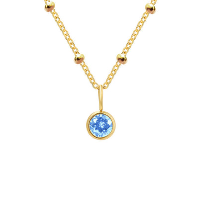 Olivenorma 8mm Round Birthstone Pendant Necklace