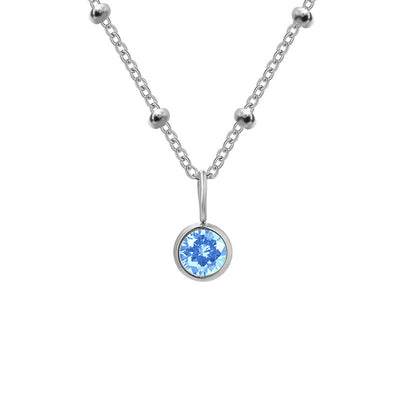 Olivenorma 8mm Round Birthstone Pendant Necklace