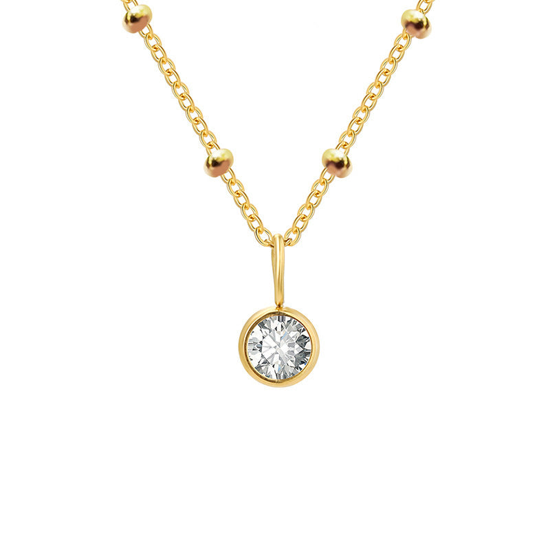 Olivenorma 8mm Round Birthstone Pendant Necklace