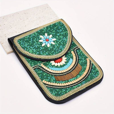 Olivenorma Ethnic Style Beaded Crossbody Mobile Phone Bag