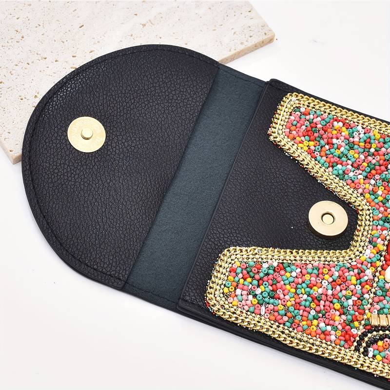 Olivenorma Ethnic Style Beaded Crossbody Mobile Phone Bag