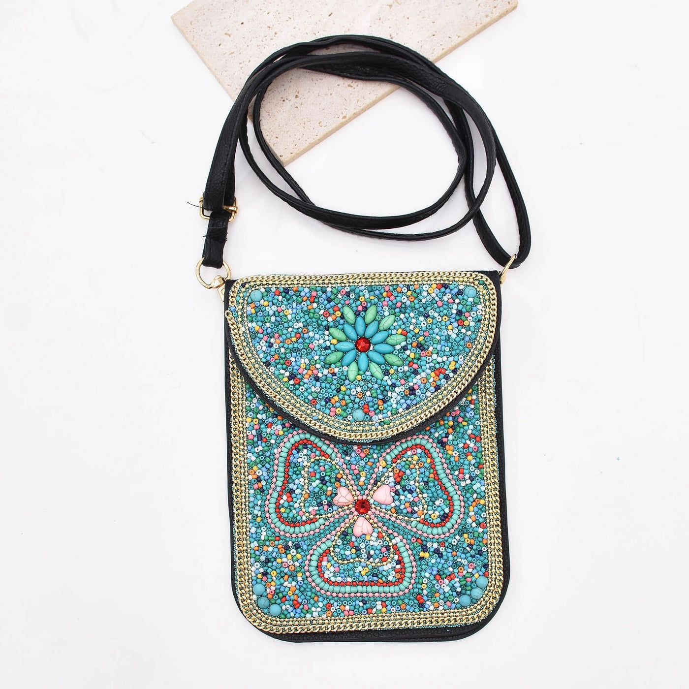 Olivenorma Bohemian Beaded Flower Mobile Phone Bag