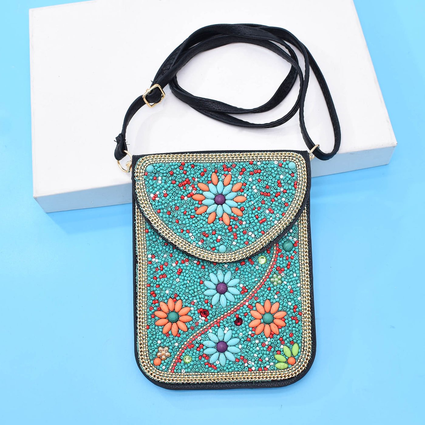 Olivenorma Bohemian Beaded Flower Mobile Phone Bag