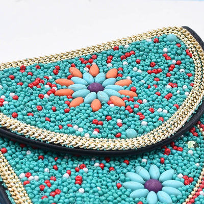 Olivenorma Bohemian Beaded Flower Mobile Phone Bag