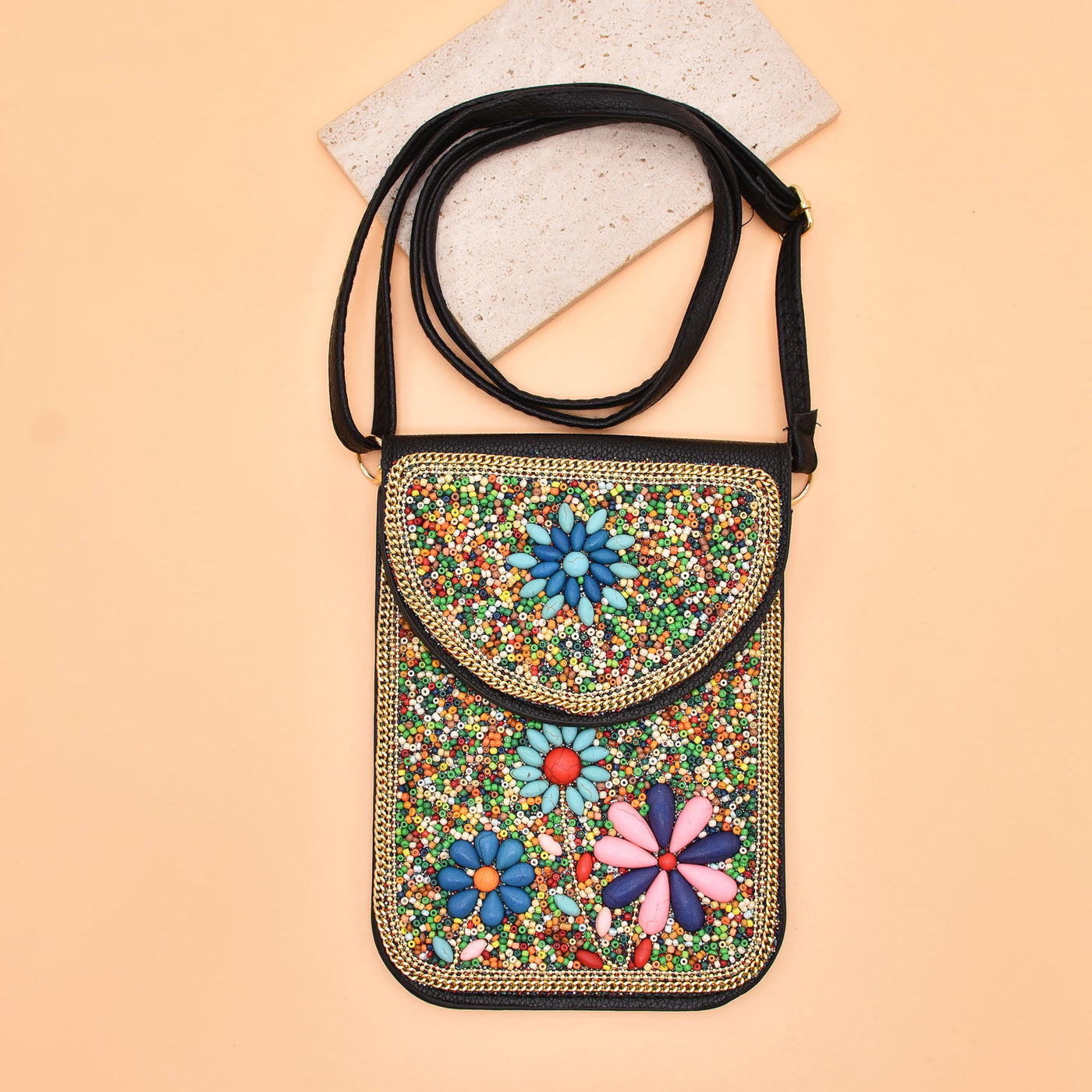 Olivenorma Bohemian Beaded Flower Mobile Phone Bag