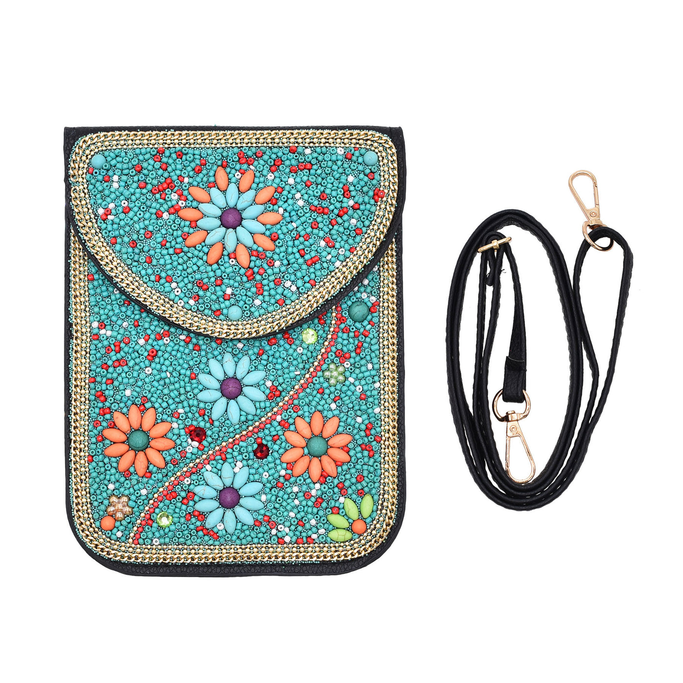 Olivenorma Bohemian Beaded Flower Mobile Phone Bag