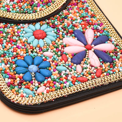 Olivenorma Bohemian Beaded Flower Mobile Phone Bag