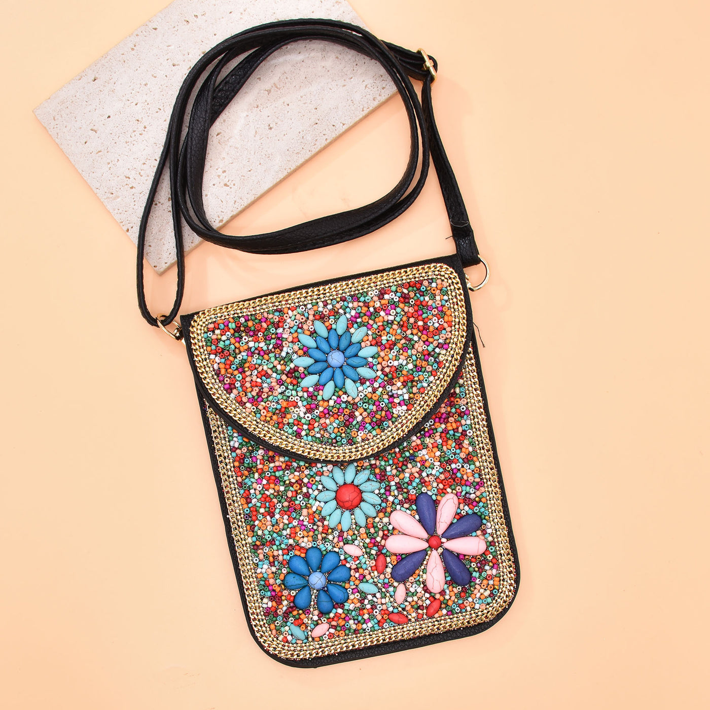 Olivenorma Bohemian Beaded Flower Mobile Phone Bag