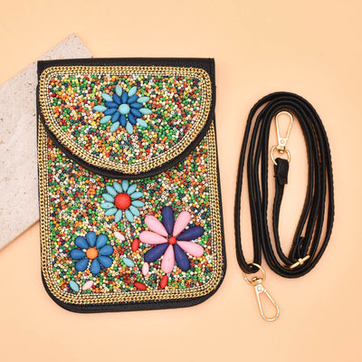 Olivenorma Bohemian Beaded Flower Mobile Phone Bag