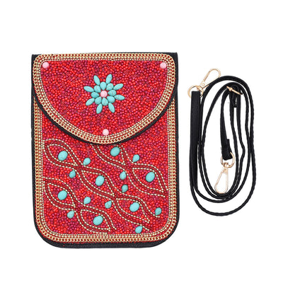 Olivenorma Bohemian Beaded Flower Mobile Phone Bag