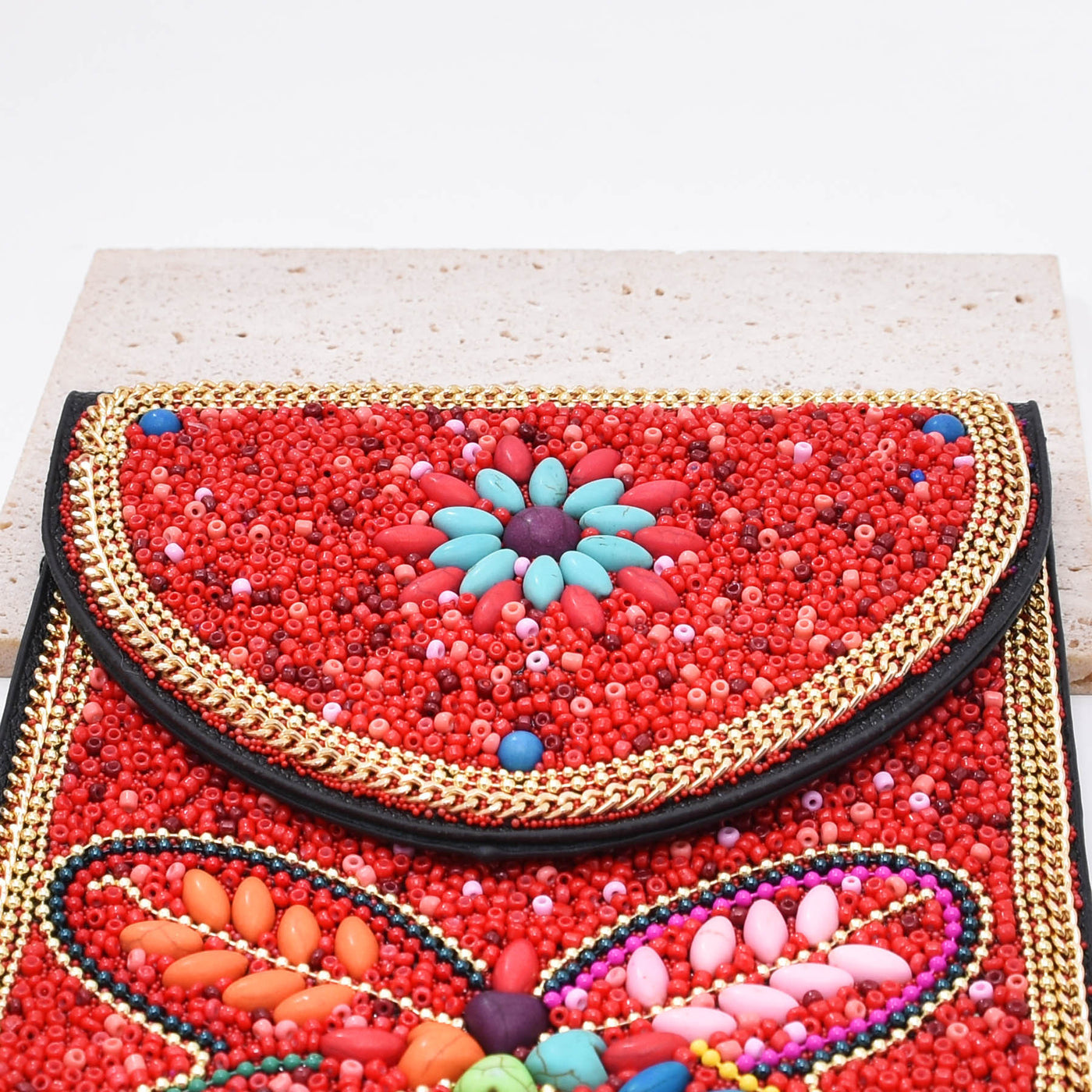 Olivenorma Bohemian Beaded Flower Mobile Phone Bag