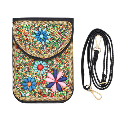 Olivenorma Bohemian Beaded Flower Mobile Phone Bag