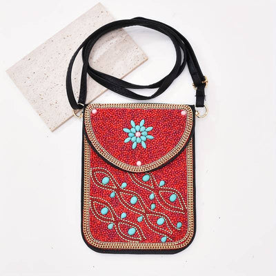 Olivenorma Bohemian Beaded Flower Mobile Phone Bag