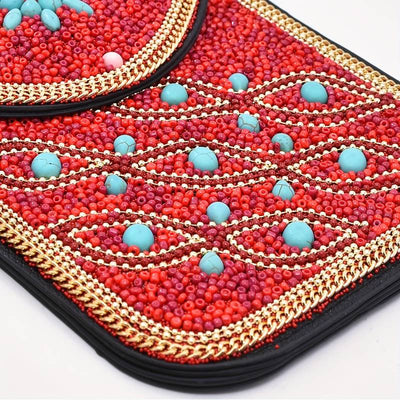 Olivenorma Bohemian Beaded Flower Mobile Phone Bag