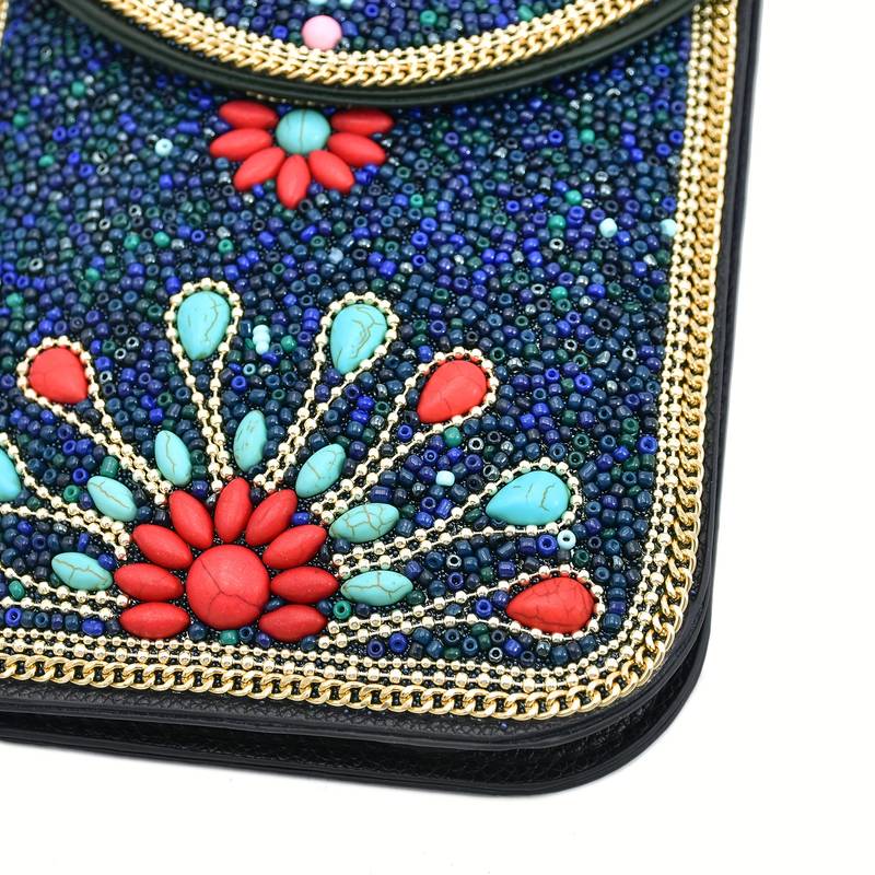 Olivenorma Ethnic Style Beaded Crossbody Mobile Phone Bag