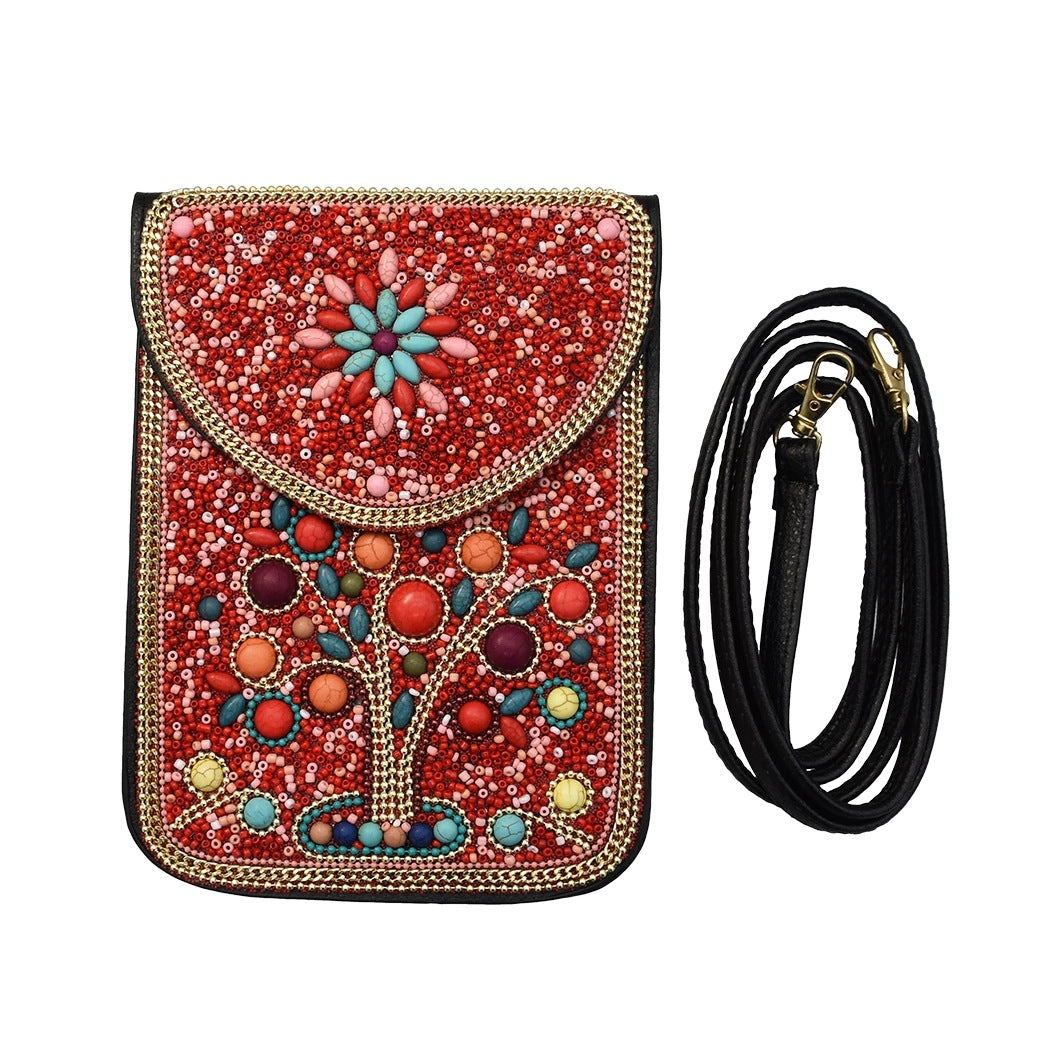 Olivenorma Bohemian Natural Stone Rice Beads Mobile Phone Bag