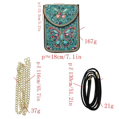 Olivenorma Bohemian Natural Stone Rice Beads Mobile Phone Bag