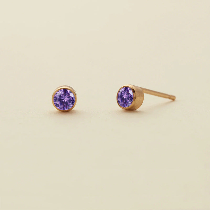 Olivenorma Birthstone Zircon Simple Earrings