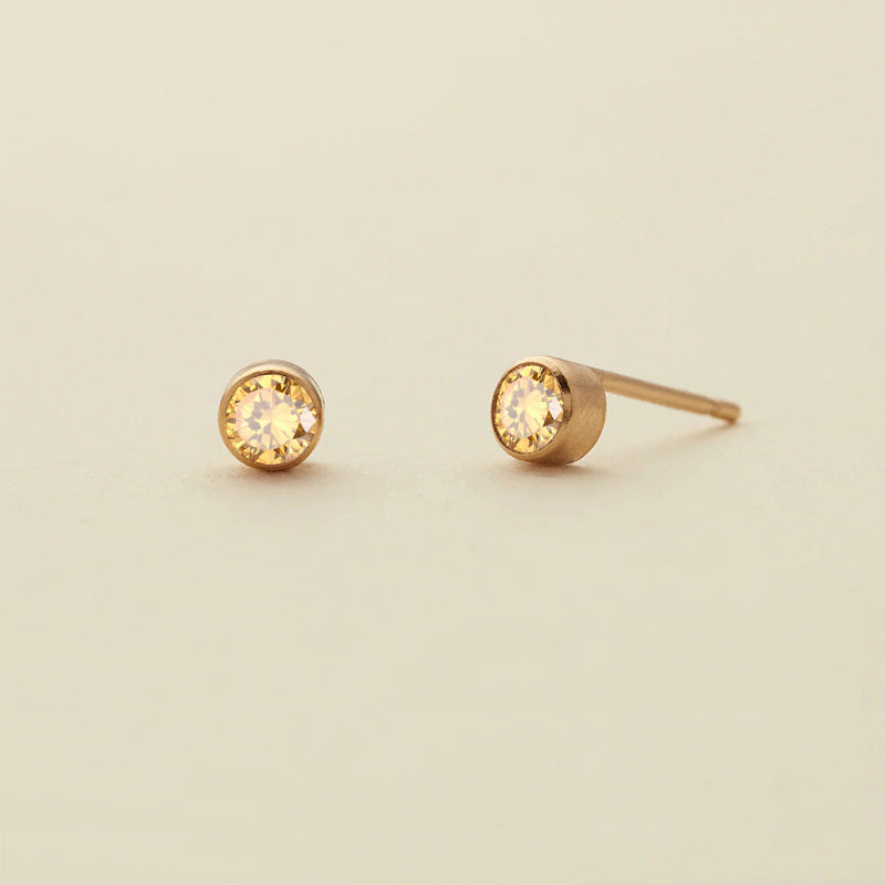 Olivenorma Birthstone Zircon Simple Earrings